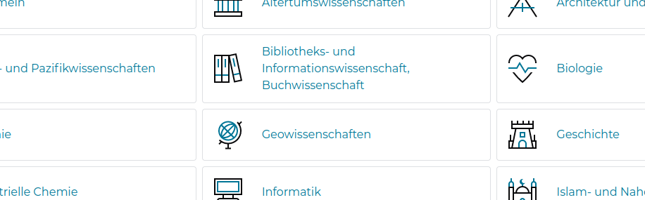 Subject grid in German